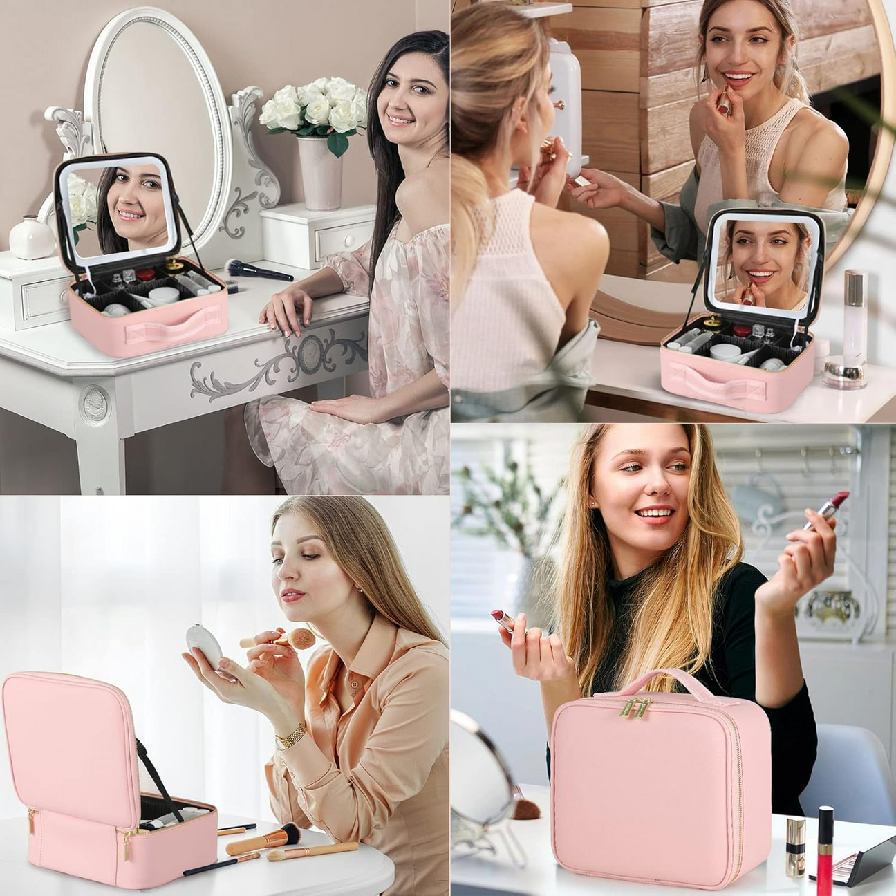 ERL_LB, Adjustable Light Make up Bag with Mirror LED Light