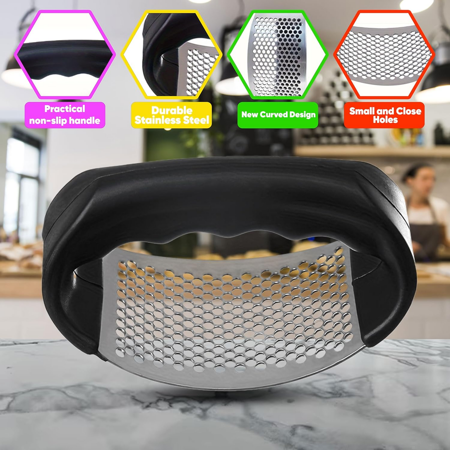 Garlic Press Garlic Crusher Kitchen Garlic Rocker |