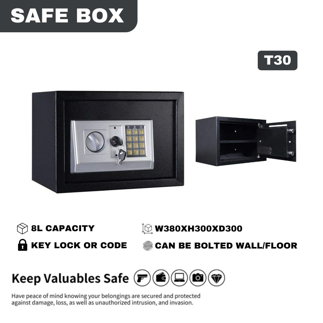 Solid Steel Electronic Digital Money Safe Box With Double Locking Steel Bolts