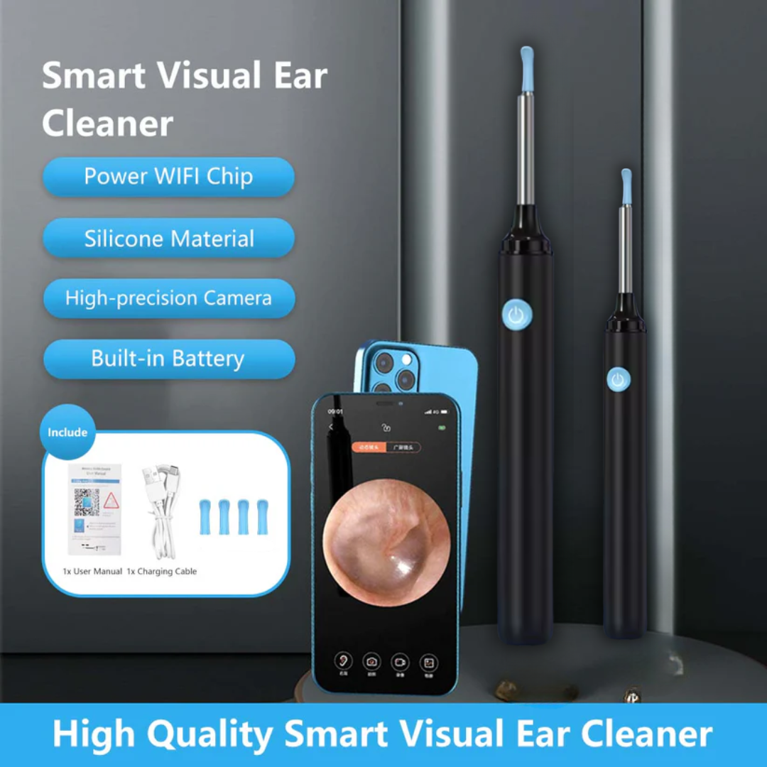 Ear Wax Removal Tool with Camera – HD Ear Cleaner with 6 LED Lights – Black