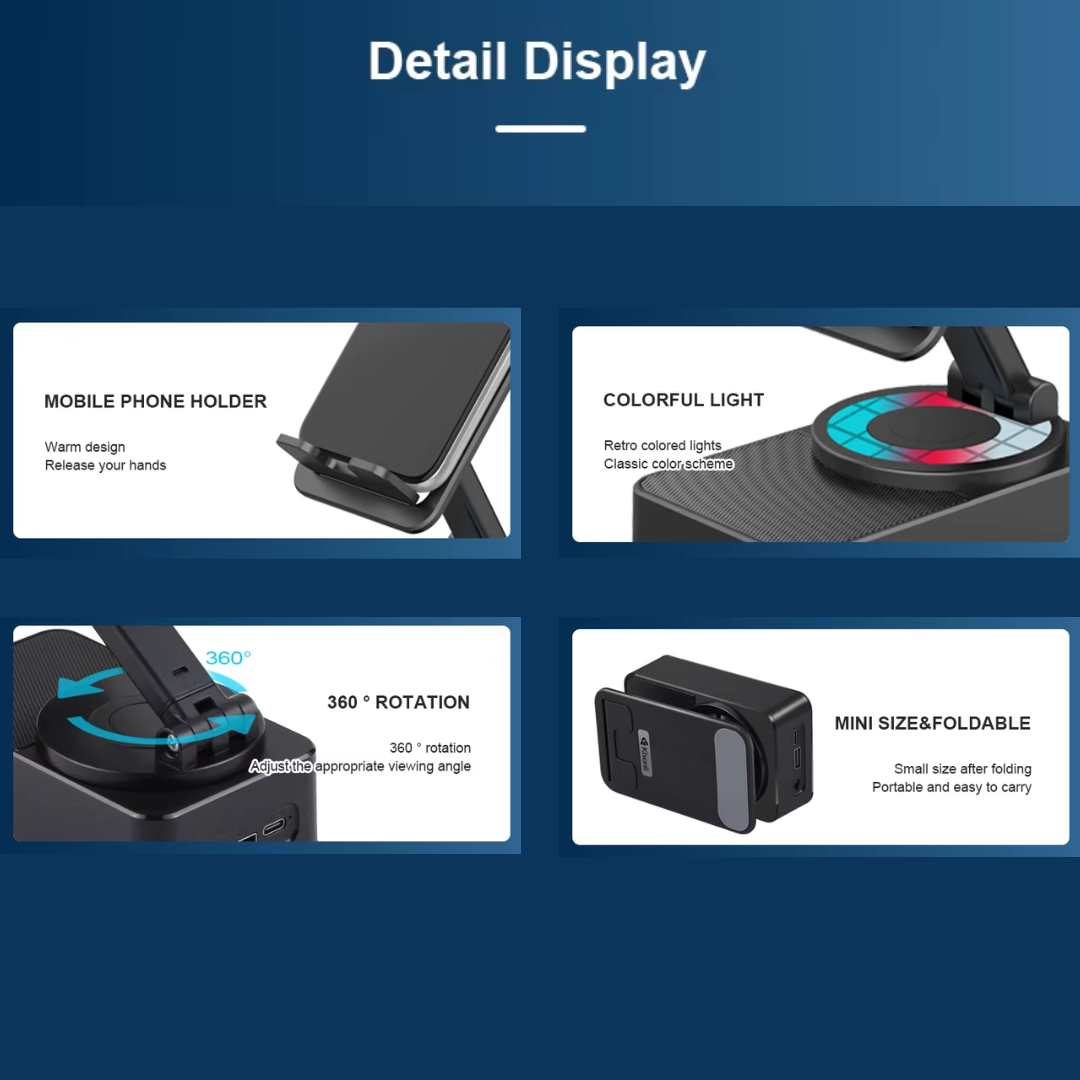 Kisonli M1PLUS Mini Portable Phone Holder Professional Wireless Speaker