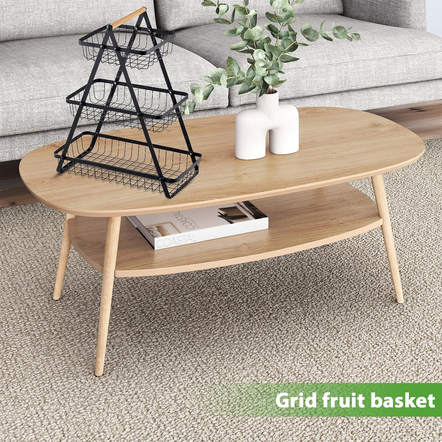 3 Tier Countertop Iron Storage Basket