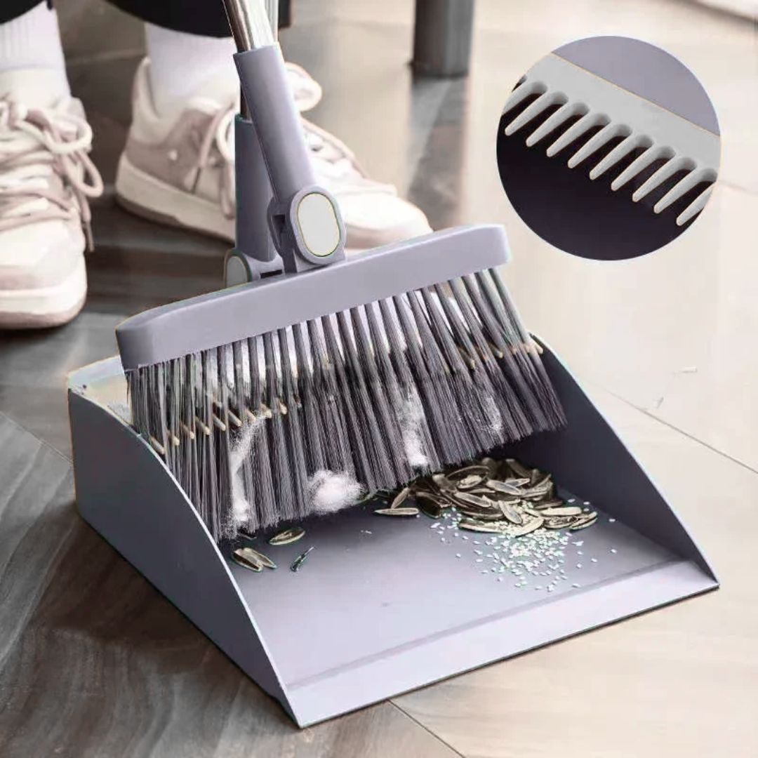 4 in 1 Broom and Dustpan Set – Multifunctional Floor Brush for Bathroom & Household Cleaning | Folding Mop & Housekeeping Supplies