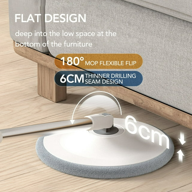 Microfiber Floor Mop and Bucket Set – 180° Rotating Mop Head with Round Bucket & Adjustable Handle