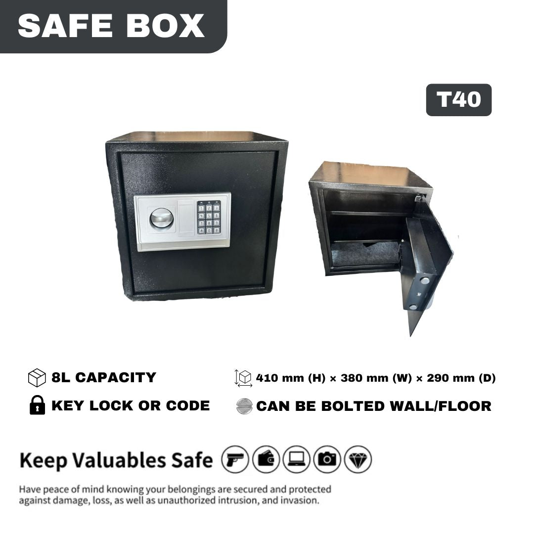 Solid Steel Electronic Digital Money Safe Box With Double Locking Steel Bolts