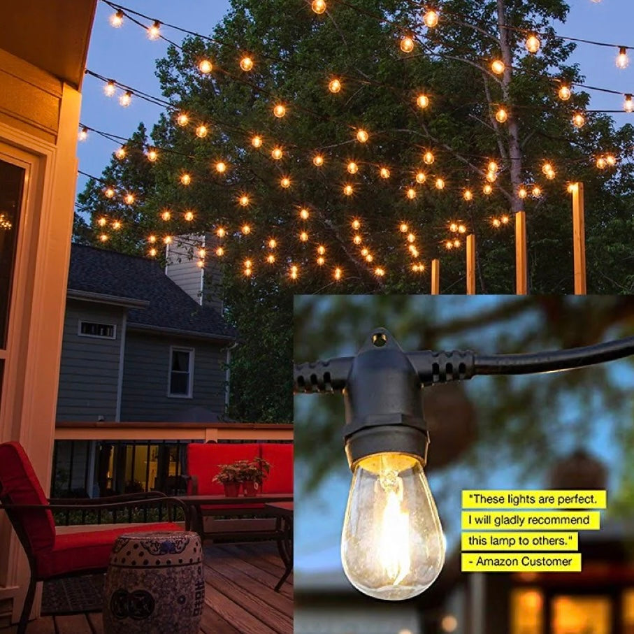 Outdoor String Lights with Bulbs