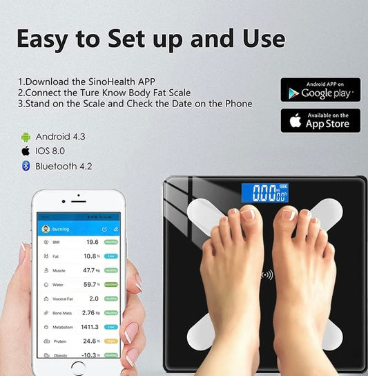 ERL_LB, Phone App Weight Scale Bluetooth Body Fat