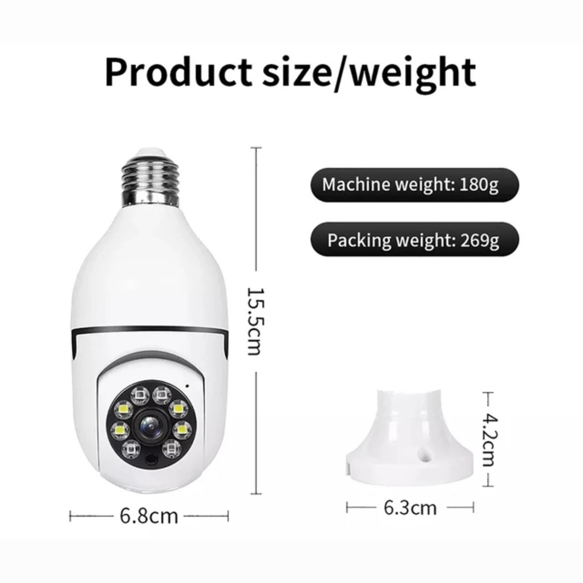 V380 PRO E27 360 Degree LED Light 1080P Wireless Panoramic Home Security WiFi Camera