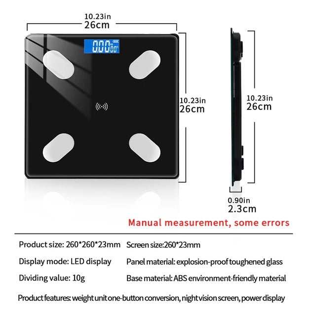 ERL_LB, Phone App Weight Scale Bluetooth Body Fat