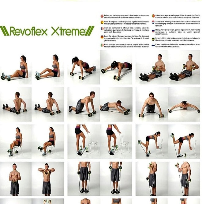 Revoflex Xtreme Abs Abdominal Exercise Wheel Body Strength Training Roller