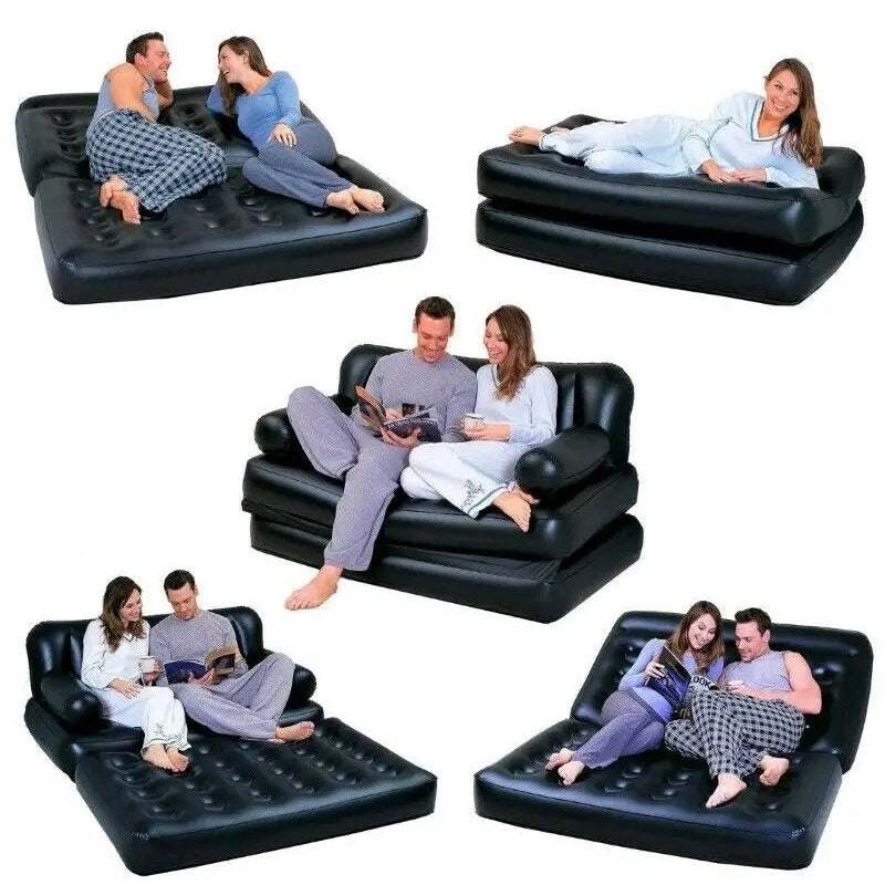 5-In-1 Double Multifunction Inflatable Fashion Air Sofa Queen Double Bed Mattress (L188 x
W152 x H64)cm
