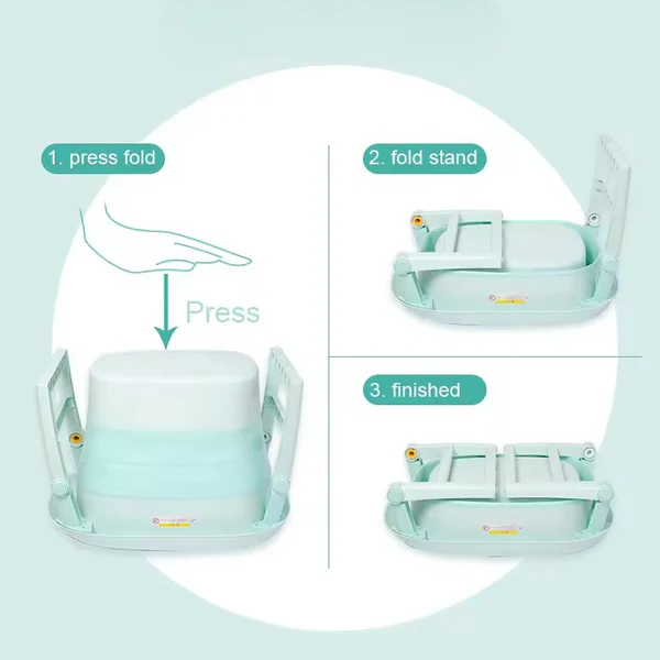 Foldable Baby Bath Tub with Bath Seat and Non-Slip Holder for Safety