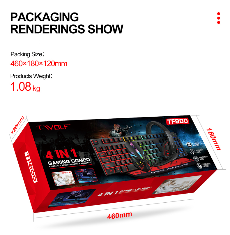 4 in 1 Gaming Combo ( Keyboard - headset - mousepad - mouse )