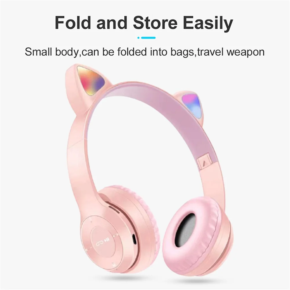 Cat Ears Bluetooth Wireless Headphone With Mic