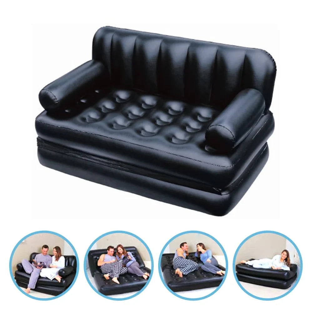 5-In-1 Double Multifunction Inflatable Fashion Air Sofa Queen Double Bed Mattress (L188 x
W152 x H64)cm