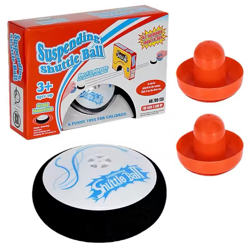 ERL_LB, Air Hockey Hover Puck Mini Electric Floating Hockey With 2 Blue Air Hockey Pushers