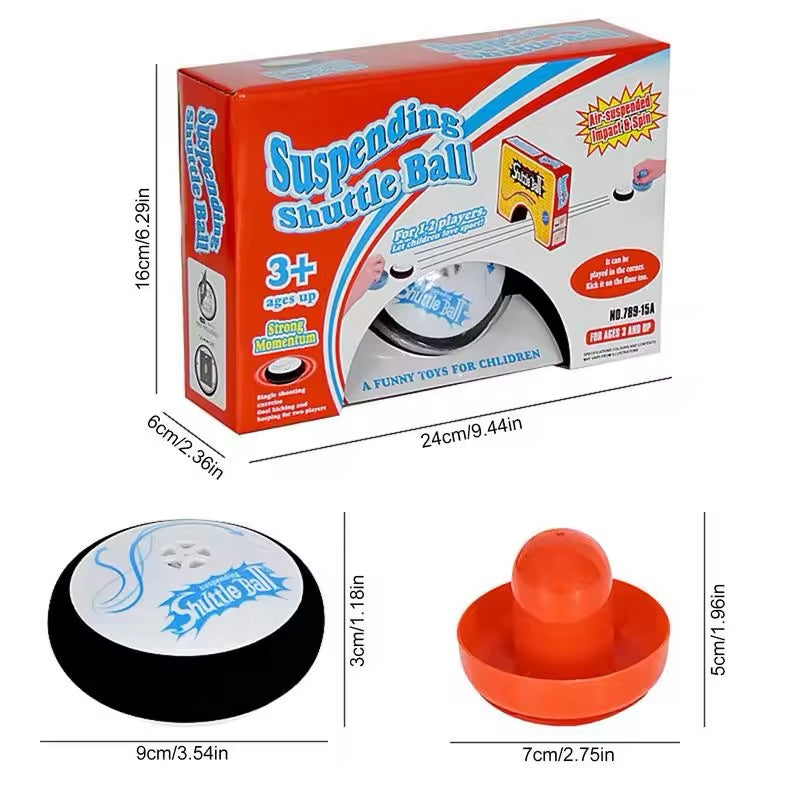 ERL_LB, Air Hockey Hover Puck Mini Electric Floating Hockey With 2 Blue Air Hockey Pushers