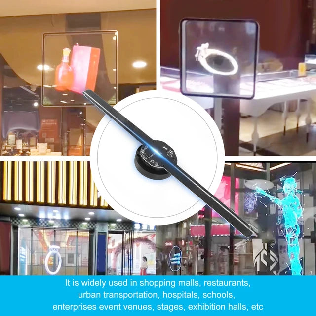 3D Holographic Projector Display Fan LED Hologram Player Lamp