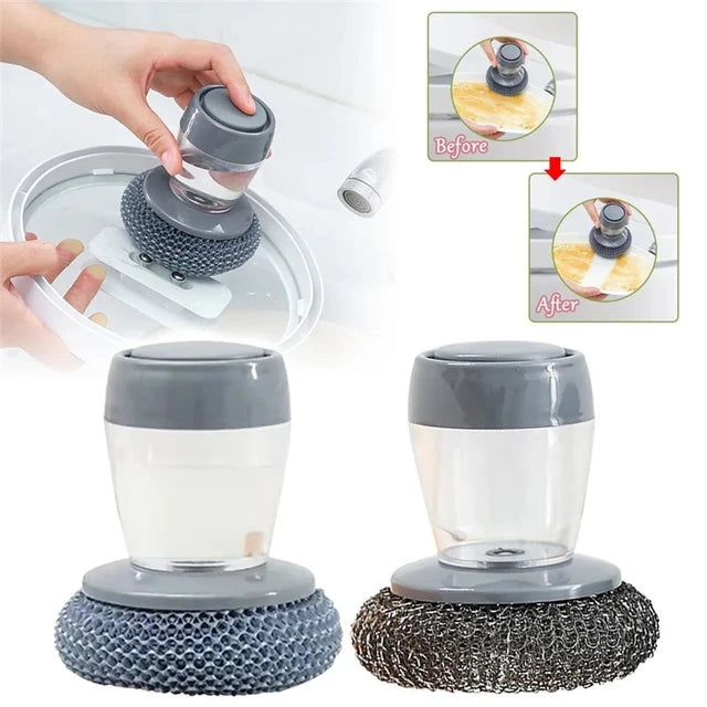 Soap Dispensing Dishwashing Brush Kitchen Cleaning