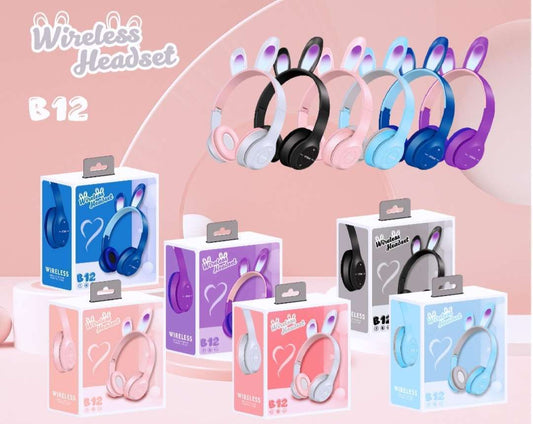 B12 - Wireless Bluetooth Rabbit Ear Headphone 2022 With Led Light