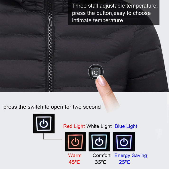Heating Hoodie Jacket Outdoor Coat USB Electric Heated Jackets