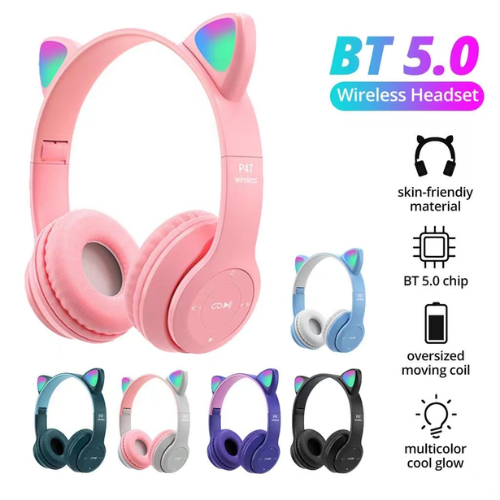Cat Ears Bluetooth Wireless Headphone With Mic