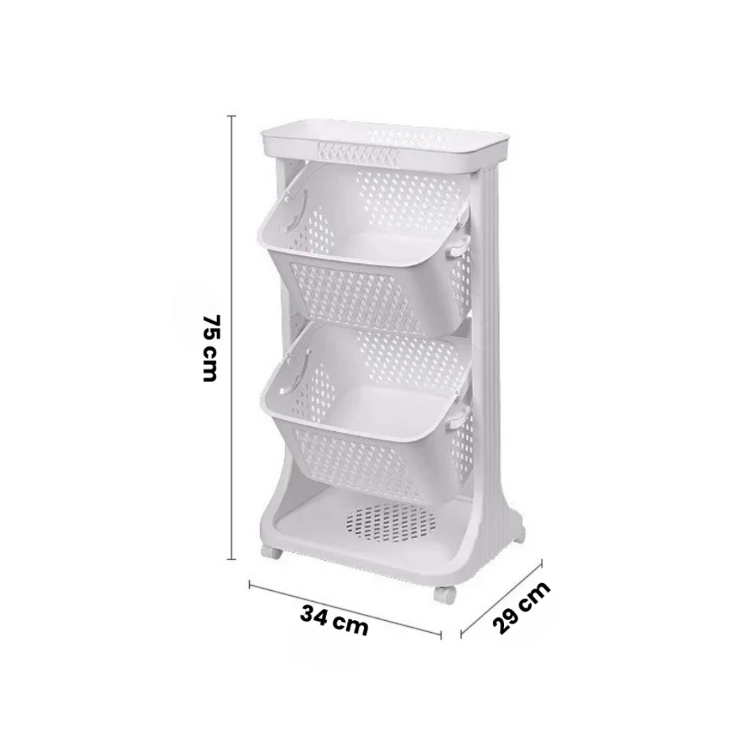 Portable Stackable Storage Baskets 2 Layer