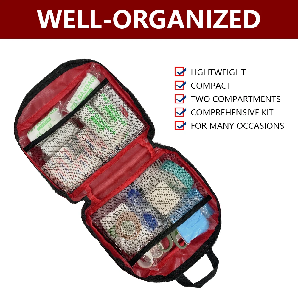 Universal First Aid Kit Medical Portable Emergency Bag for Outdoor Camping Hiking Home