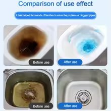 Powerful Drain Cleaner Powder – Sink & Toilet Unblocker, Pipe Dredging Agent, Odor Eliminator for Kitchen & Bathroom