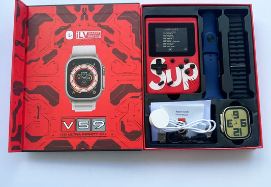 Smart watch with bands and gaming console
