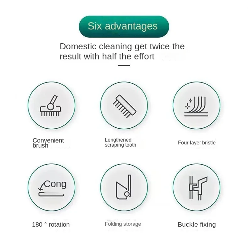 4 in 1 Broom and Dustpan Set – Multifunctional Floor Brush for Bathroom & Household Cleaning | Folding Mop & Housekeeping Supplies