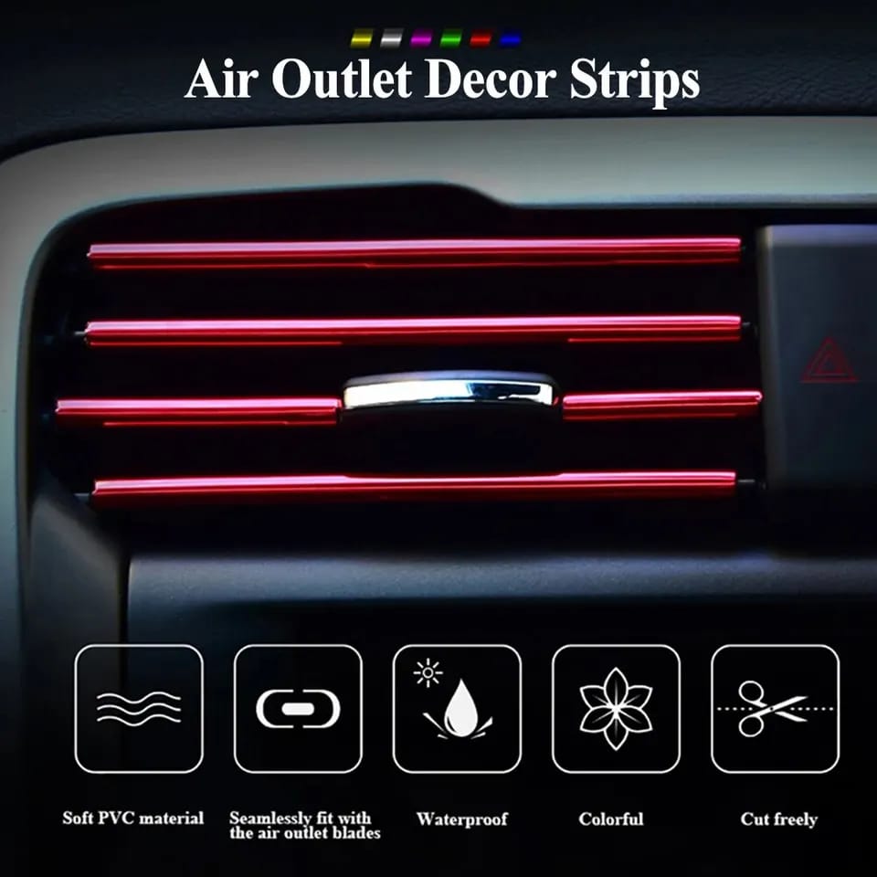 10pcs Car Air Conditioner Grill Decoration Strips Ac