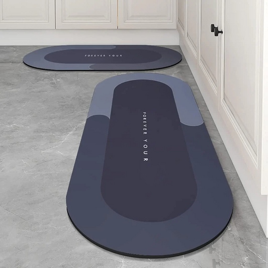 Bathroom Mat (2pcs) Silicone Super Absorbent Quick Dry for and Floor Mats