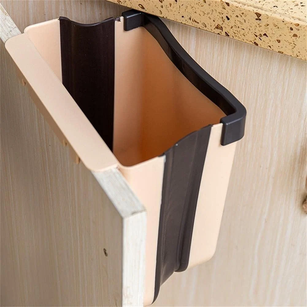 Kitchen Trash Can Hanging Foldable Home Sanitary Bin Cabinet Door Wall Mounted Storage