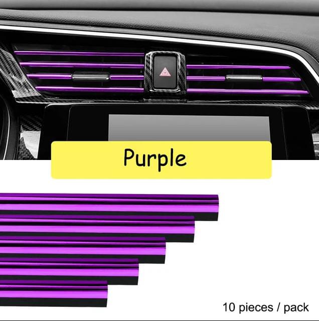 10pcs Car Air Conditioner Grill Decoration Strips Ac