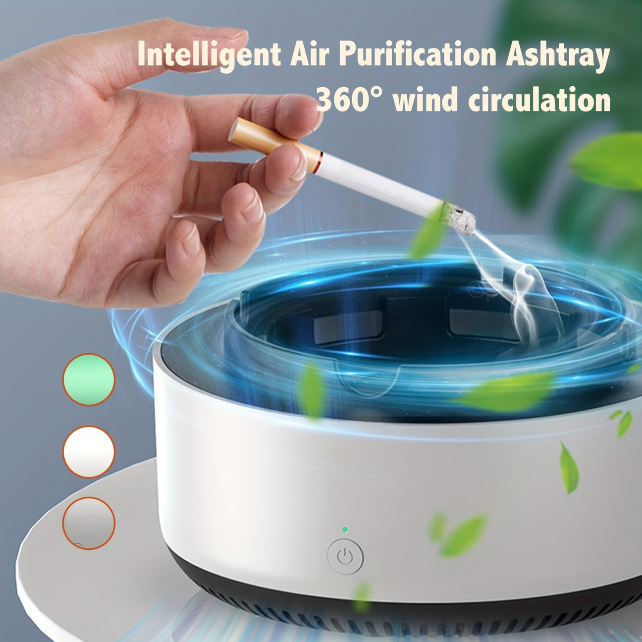 ERL_LB, Smokeless Ashtray for Cigarettes Indoor, 2-in-1 With Air Purifier Multifunctional Smokeless Ashtray