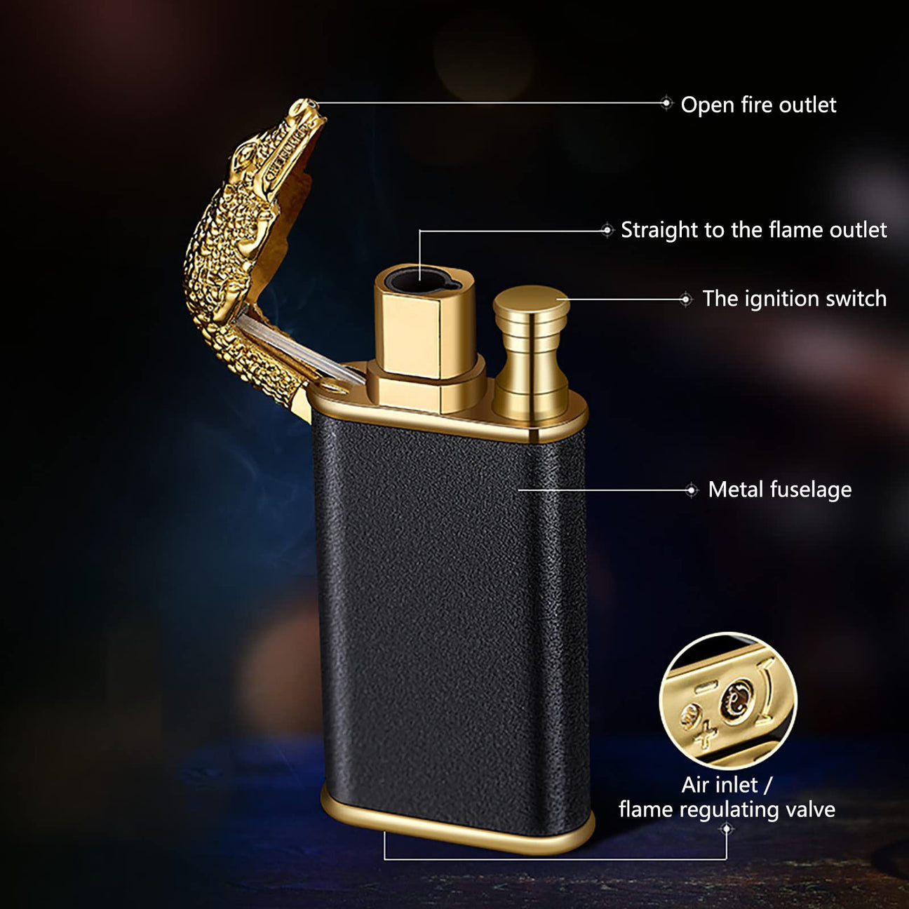 Crocodile Lighter Magic Double Flame Lighter