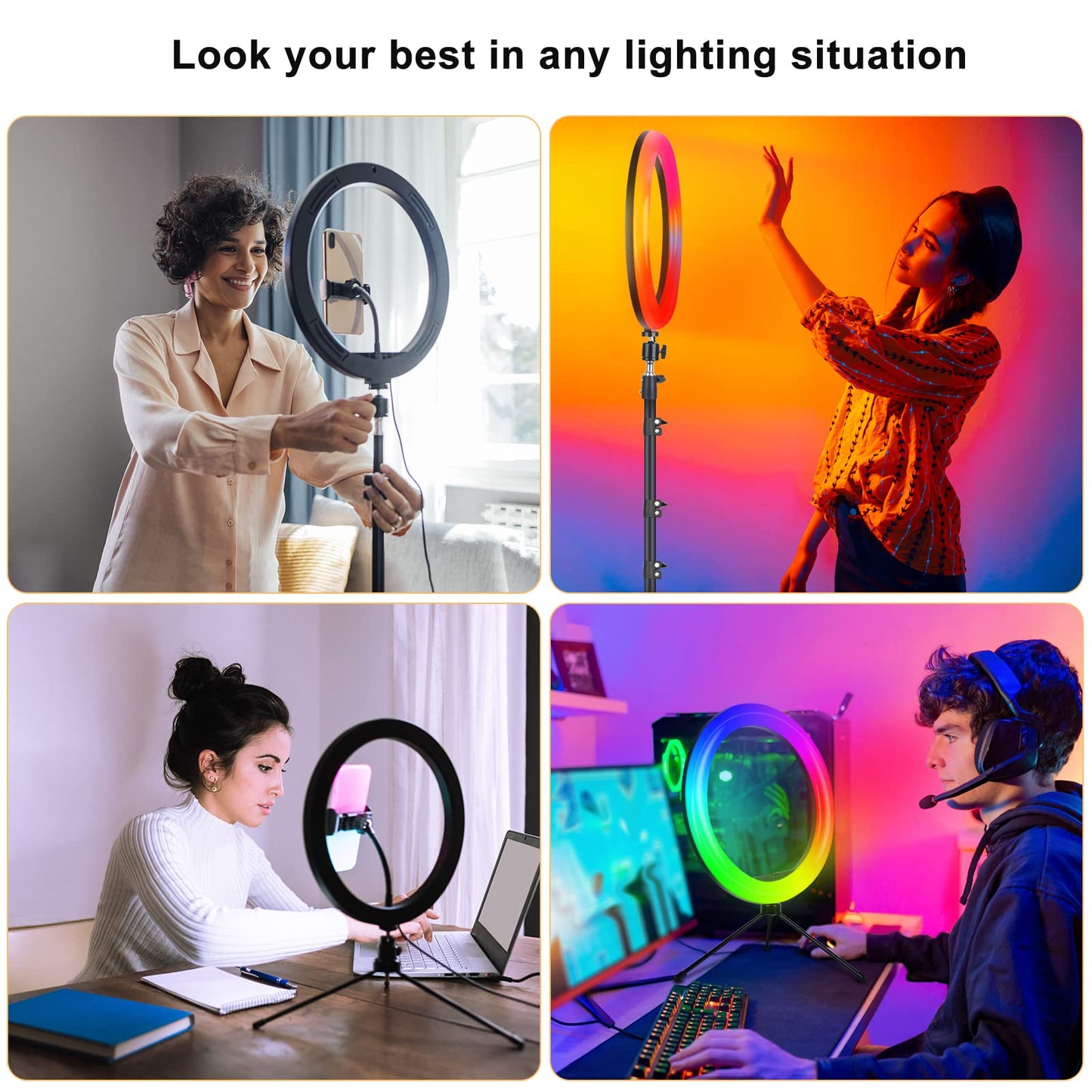 RGB Ring Light With 2.1 Meter Tripod