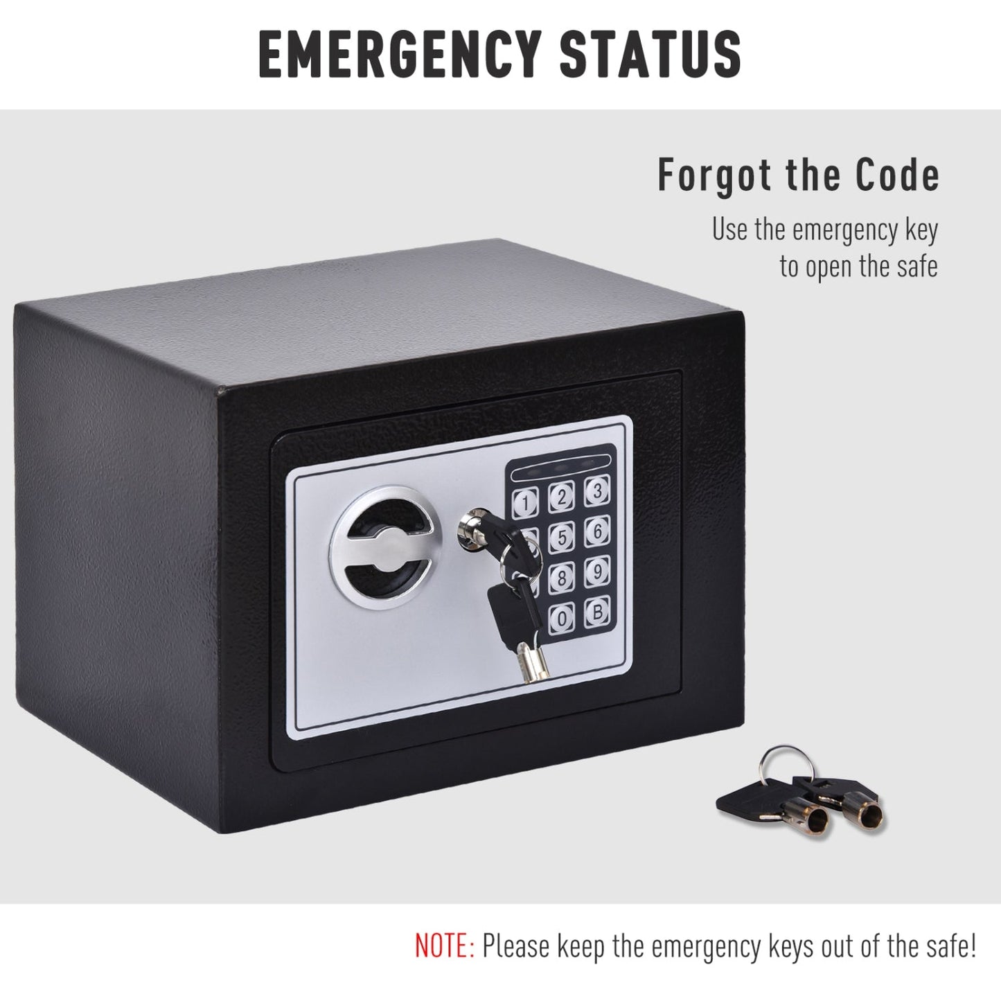 Safe Box Mini Digital Electronic Keypad Lock Safe Box Built In 2 Locking Bolts For Home & Offices 23x17x17cm