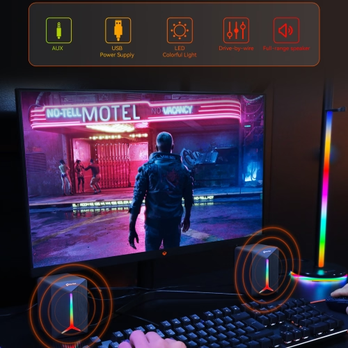 MEETION MT-SP2011 RGB Cool Computer 2.0 Game Speaker Audio Wired