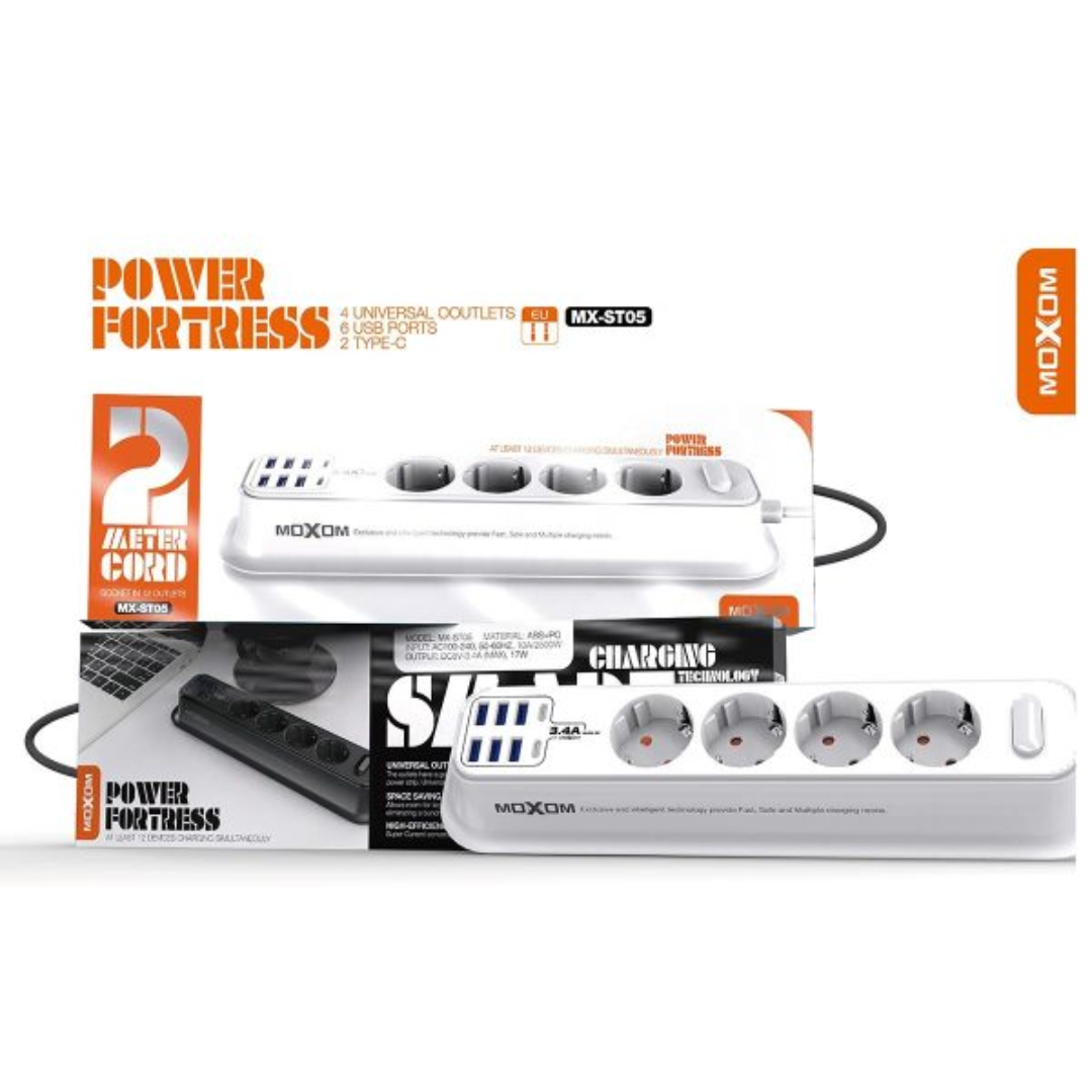 MOXOM Power Strip with Anti Static Sockets MX-ST05