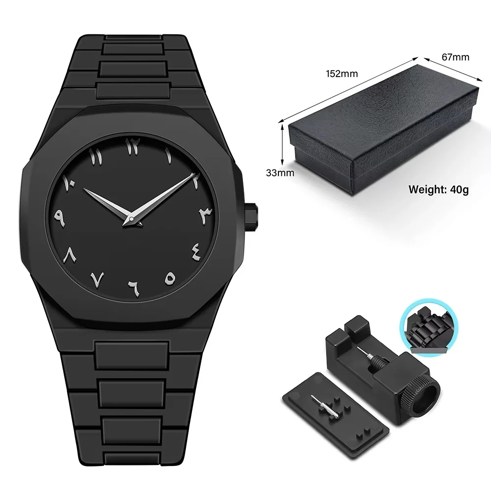 ORIGINAL  Germany Made Bold Black Watch Arabic Dial Quartz with 1 year warranty