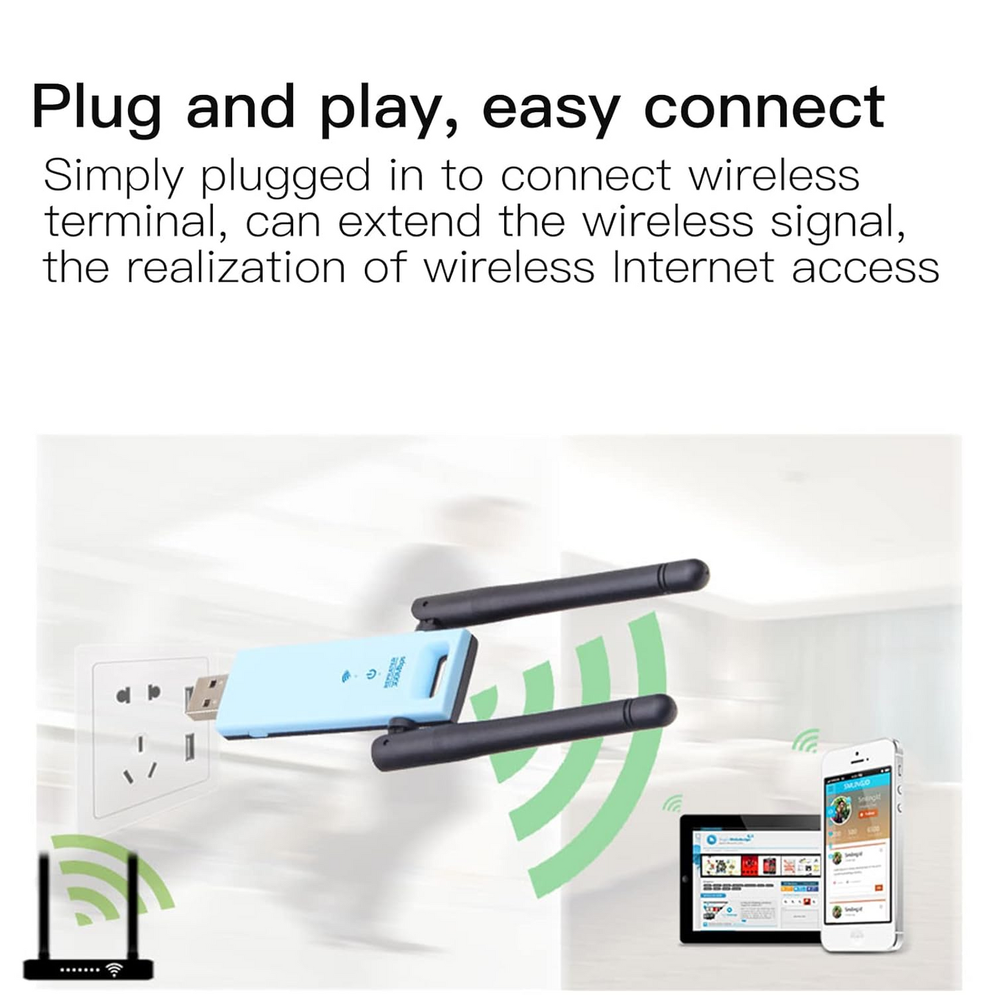 Salameh, USB Wireless WIFI Repeater 2.4GHz Router