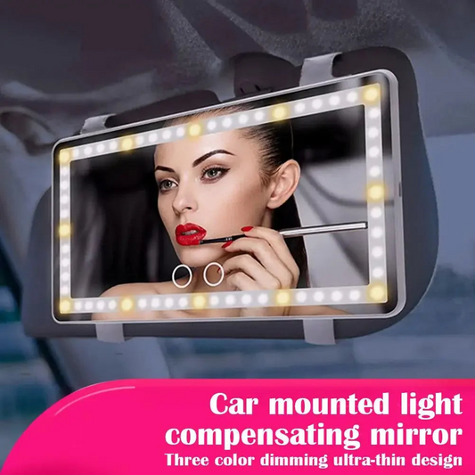Car Sun Visor Led Vanity Mirror Rechargeable 3 Color