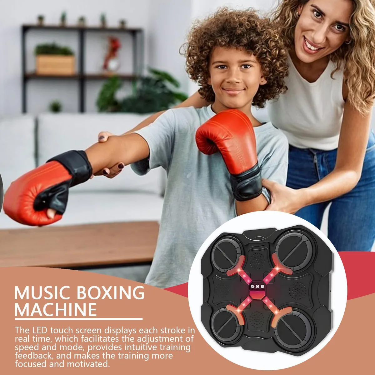 Music Boxing Machine Led Touch Screen Wireless Boxing Target