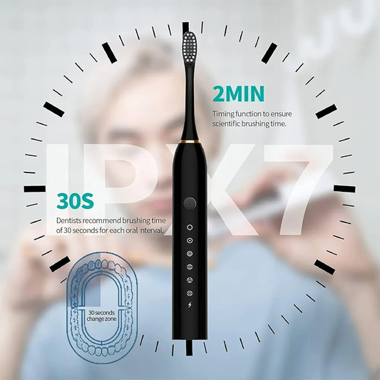 Sonic Electric Toothbrush, USB Rechargeable with 4 Brush Heads & 6 Modes | IPX7 Waterproof