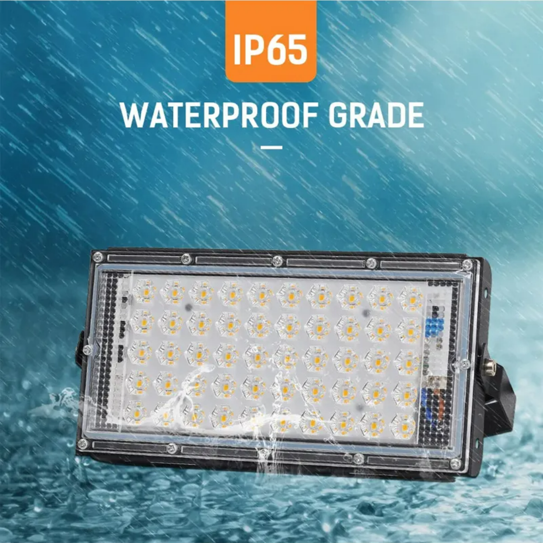50W 50-SMD LED Flood Light with 120° Adjustable Angle, Waterproof Compact Size Outdoor Flood Light (L21 x W2.5 x H10.5)cm - White Light