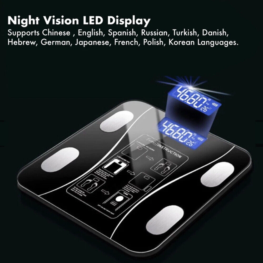 Sonifer Smart Digital Phone App Scale – Electronic Body Fat Scale with LED Display