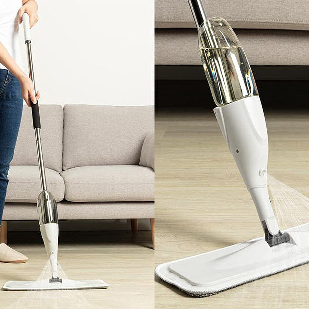 360° Microfiber Spray Mop – Flat, Multi-Surface Floor Cleaner with Refillable Bottle & Washable Pads