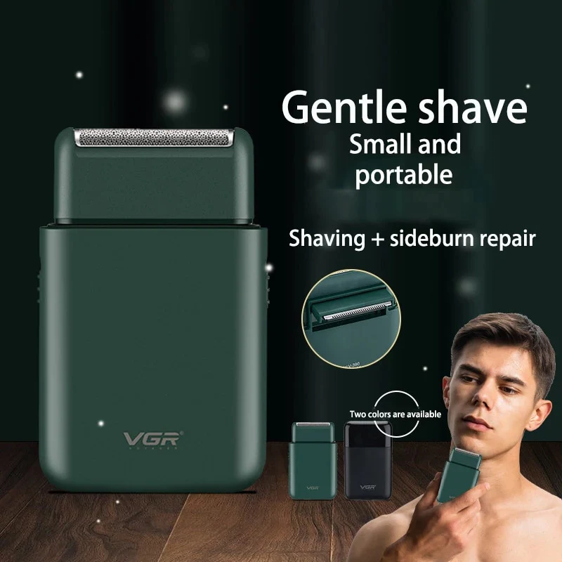 VGR V390 Ultra-Thin Electric Shaver & Beard Trimmer – Rechargeable Razor with USB
